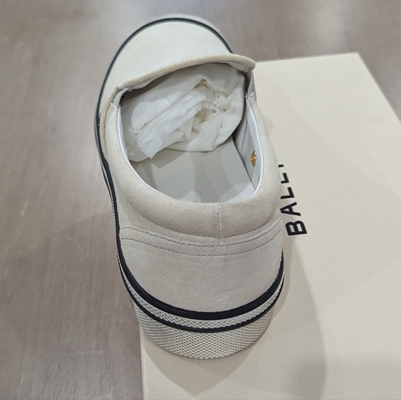 Mens BALLY "Leroy" Suede Distressed Slip On Sneakers Off-White 46 US 13 - Picture 5 of 9